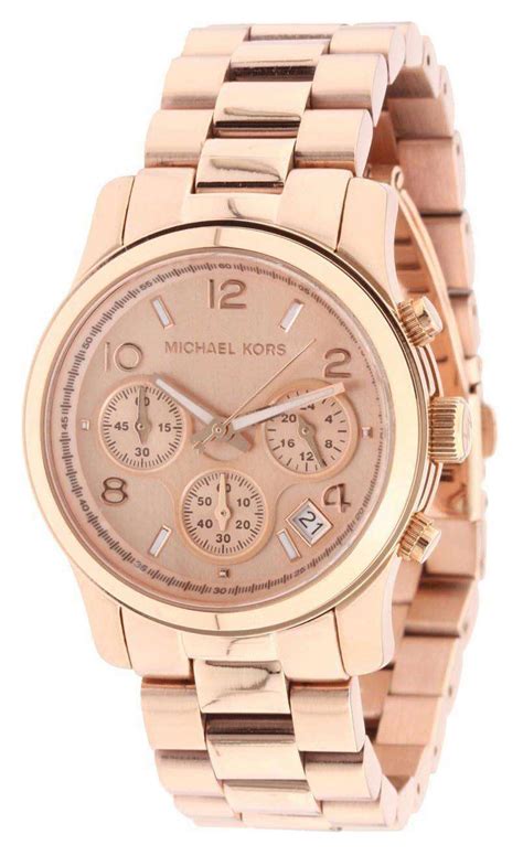 michael kors runway midsize rose chronograph watch|Michael Kors oversized runway watch.